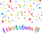 Félicitations en confettis colorés et festifs